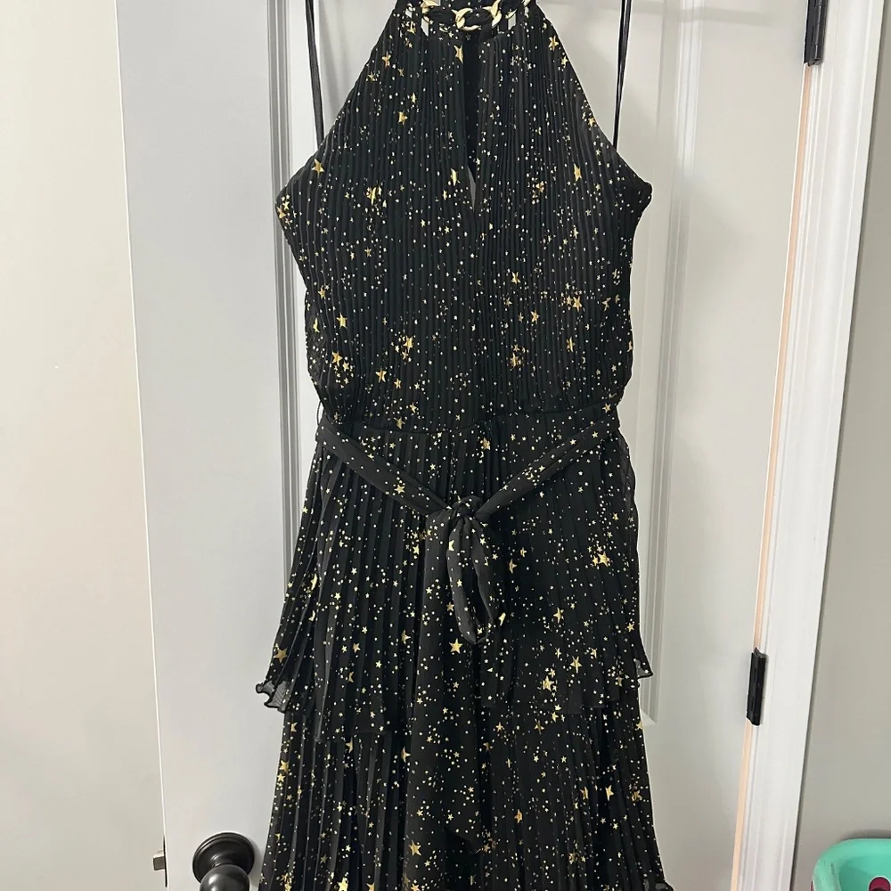 Alex Marie halter gold and black star dress starfall ball dress - Picture 2 of 13